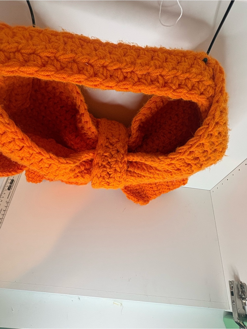 Handmade Oversized Crochet Bow Shoulder Bag – One-of-a-Kind - Picture 2 of 5